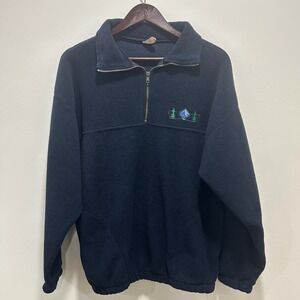 Mens vintage polar graphics3/4 zip pullovr sz large